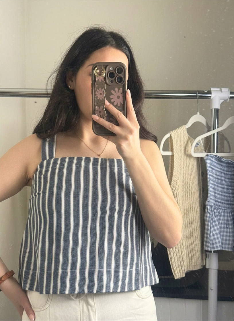 Stripe Square Neck