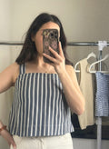 Stripe Square Neck