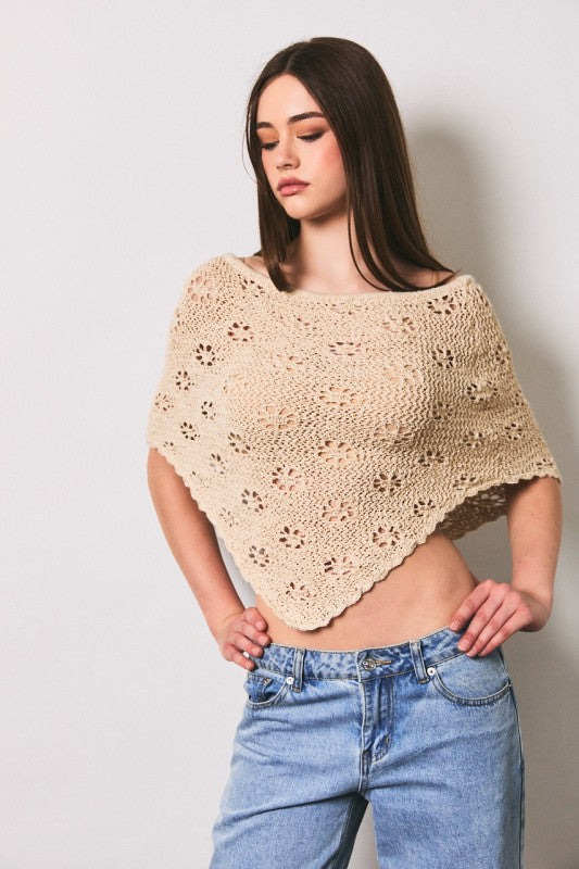 Ivory Bloom Poncho