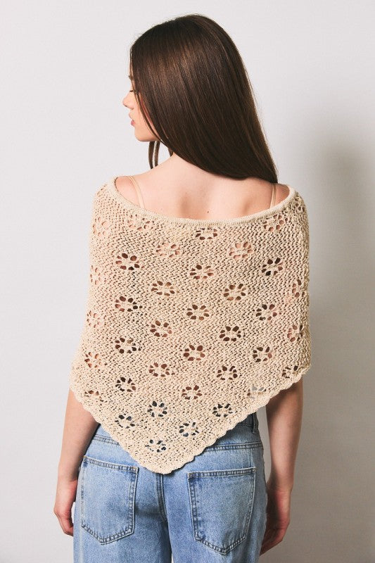 Ivory Bloom Poncho