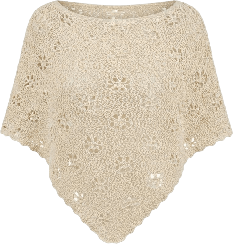 Ivory Bloom Poncho