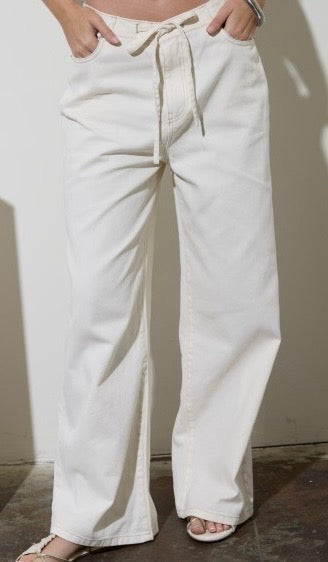 White Denim Pants