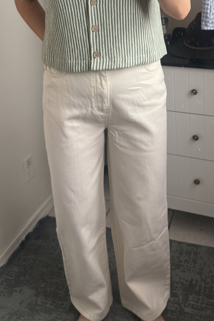 White Denim Pants