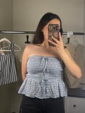 Plaid Strapless Top