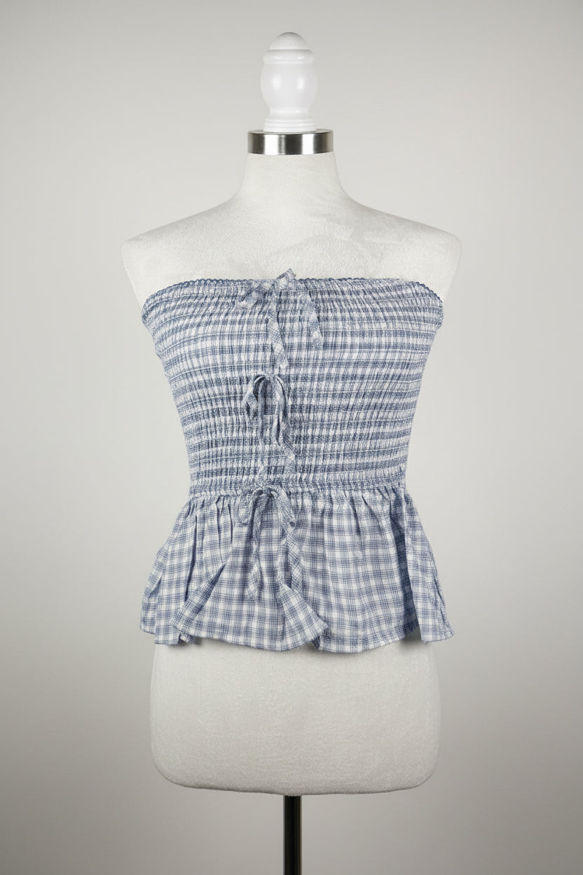 Plaid Strapless Top