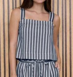 Stripe Square Neck
